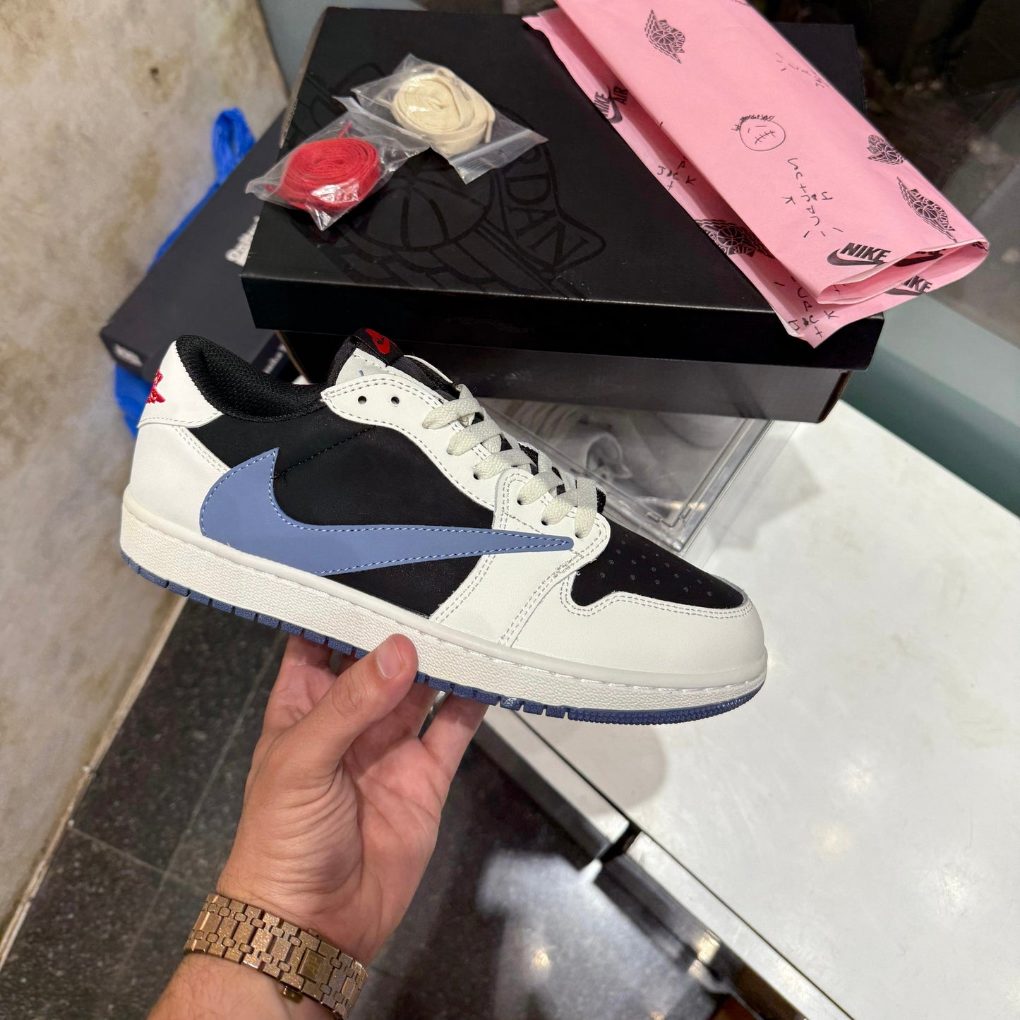 AIR JORDAN 1 X LOW TRAVIS SCOTT NAVY