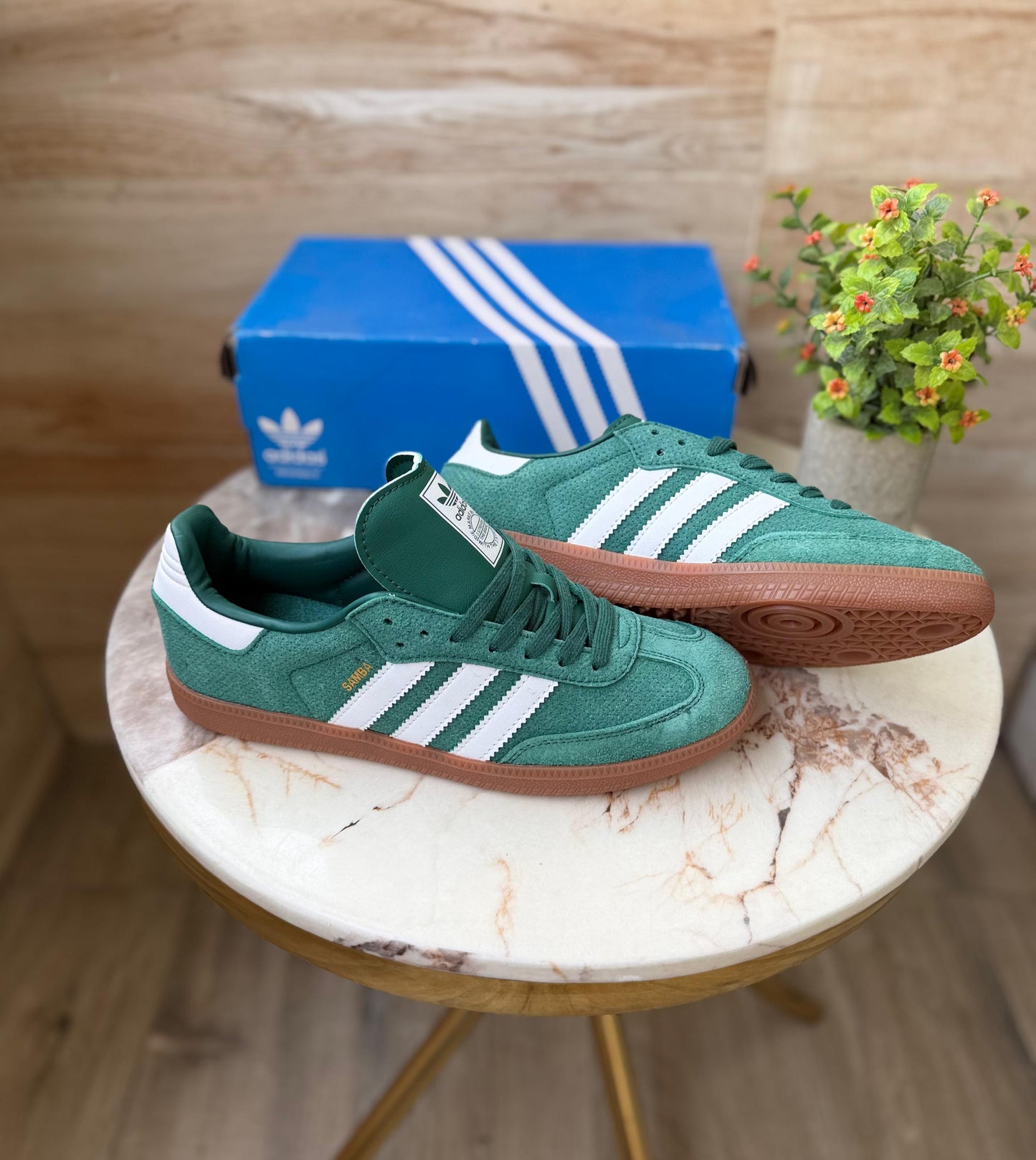 Adidas orginals samba dot court green