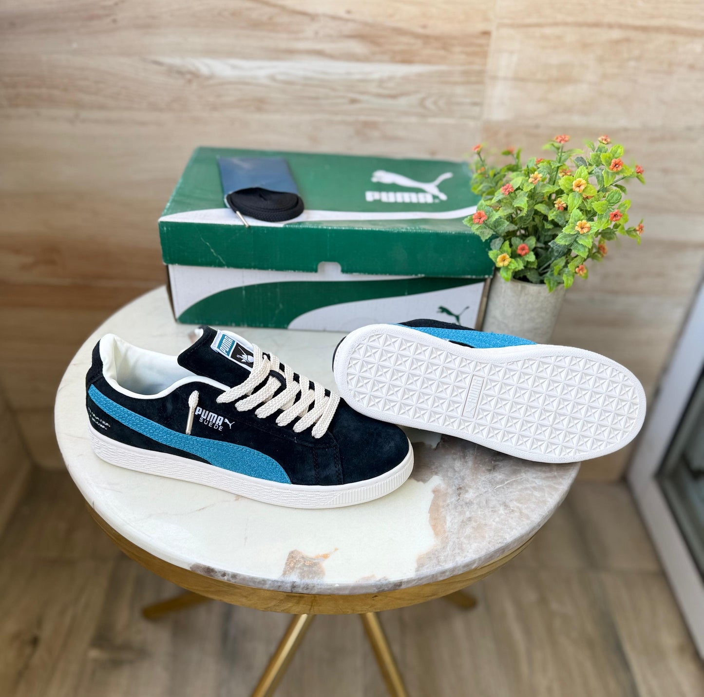 Puma classic suede black blue