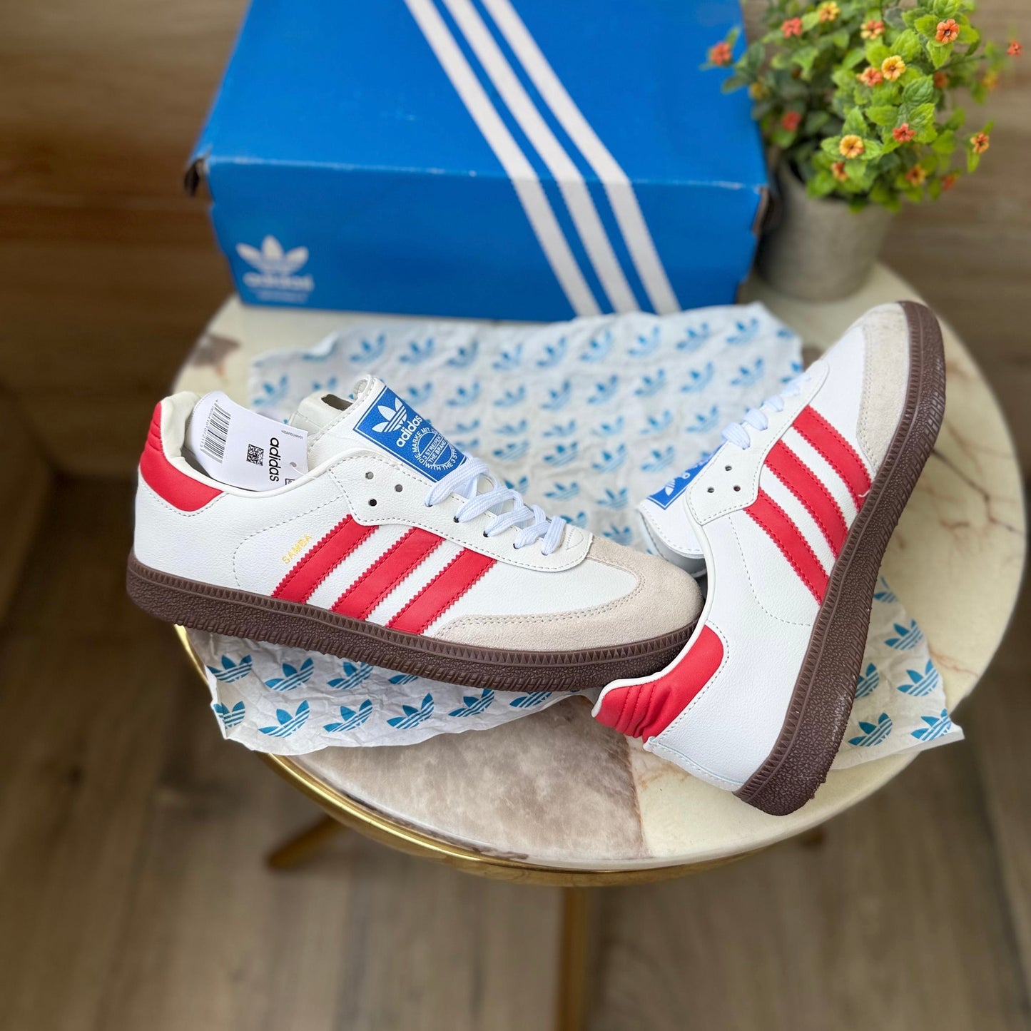 ADIDAS ORGINALS SAMBA WHITE RED