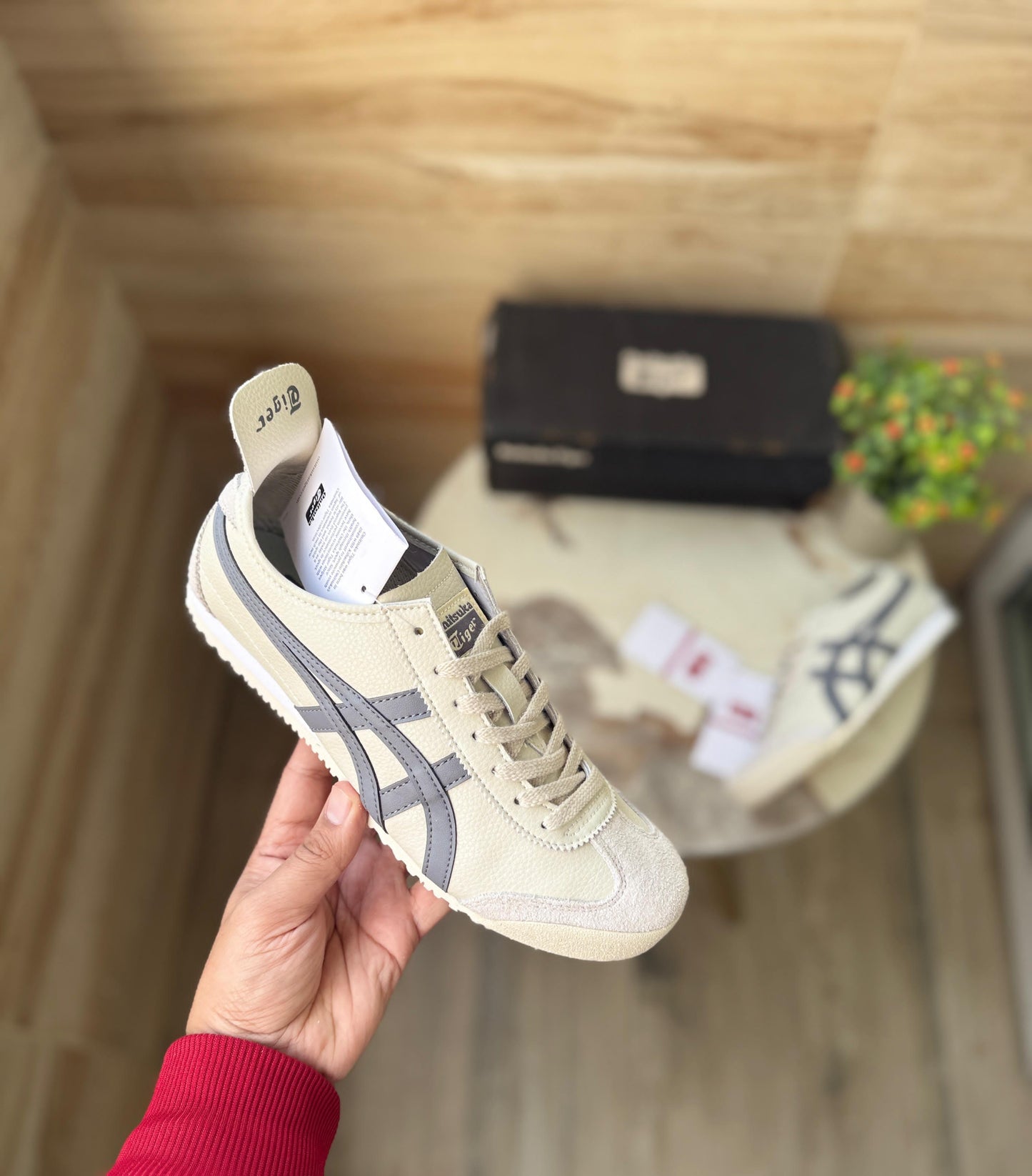 Onitsuka tiger leather mexico ash grey