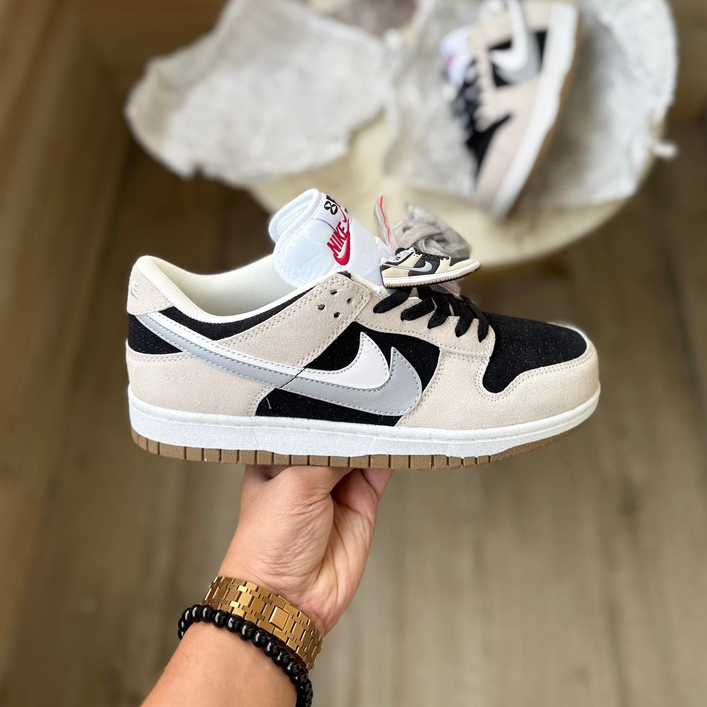 Nike sb dunk 85 double swoosh grey black