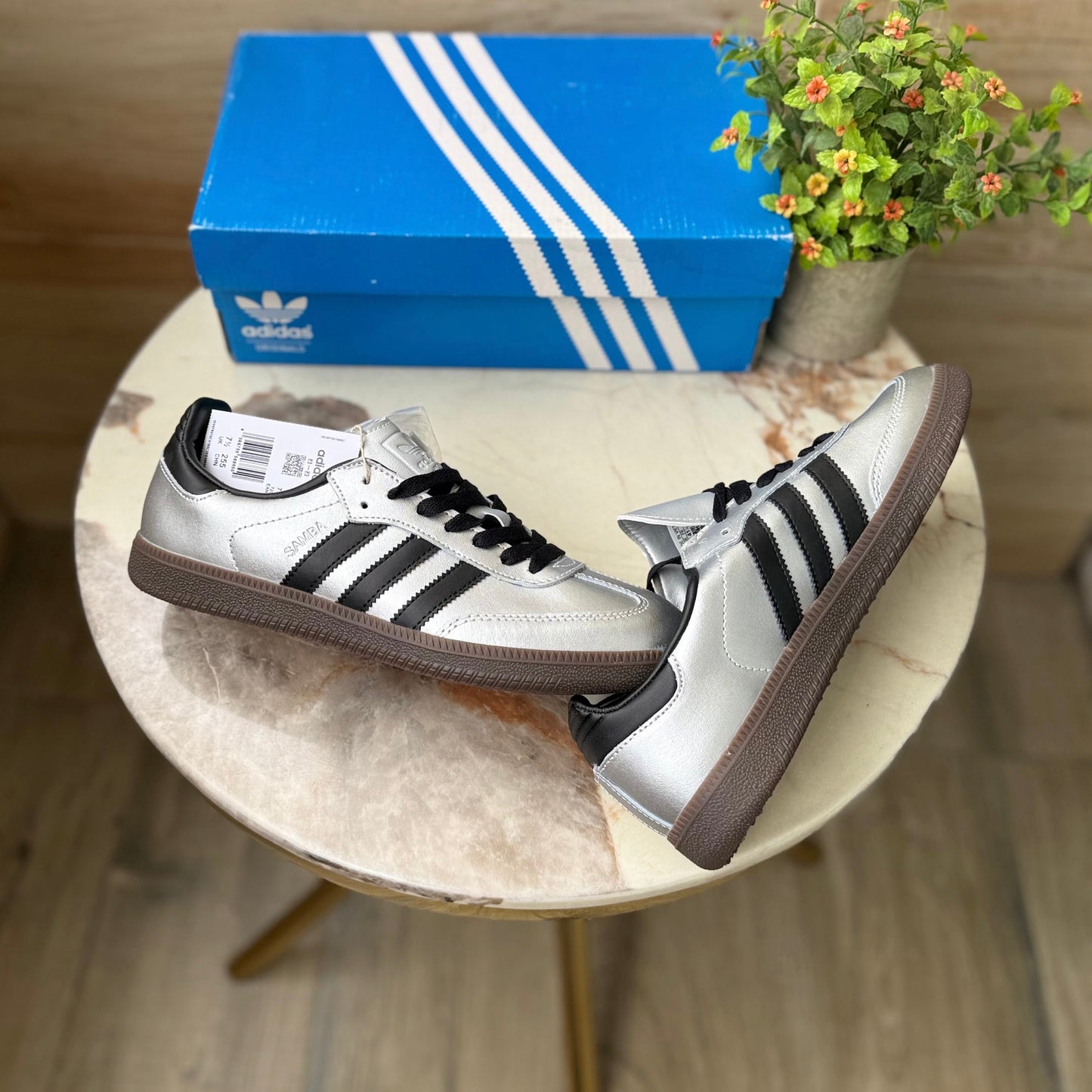 ADIDAS ORGINALS SAMBA SILVER WHITE