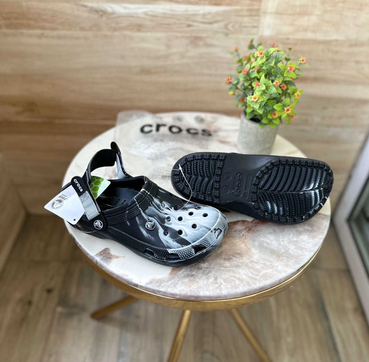 Crocs tie die clogs