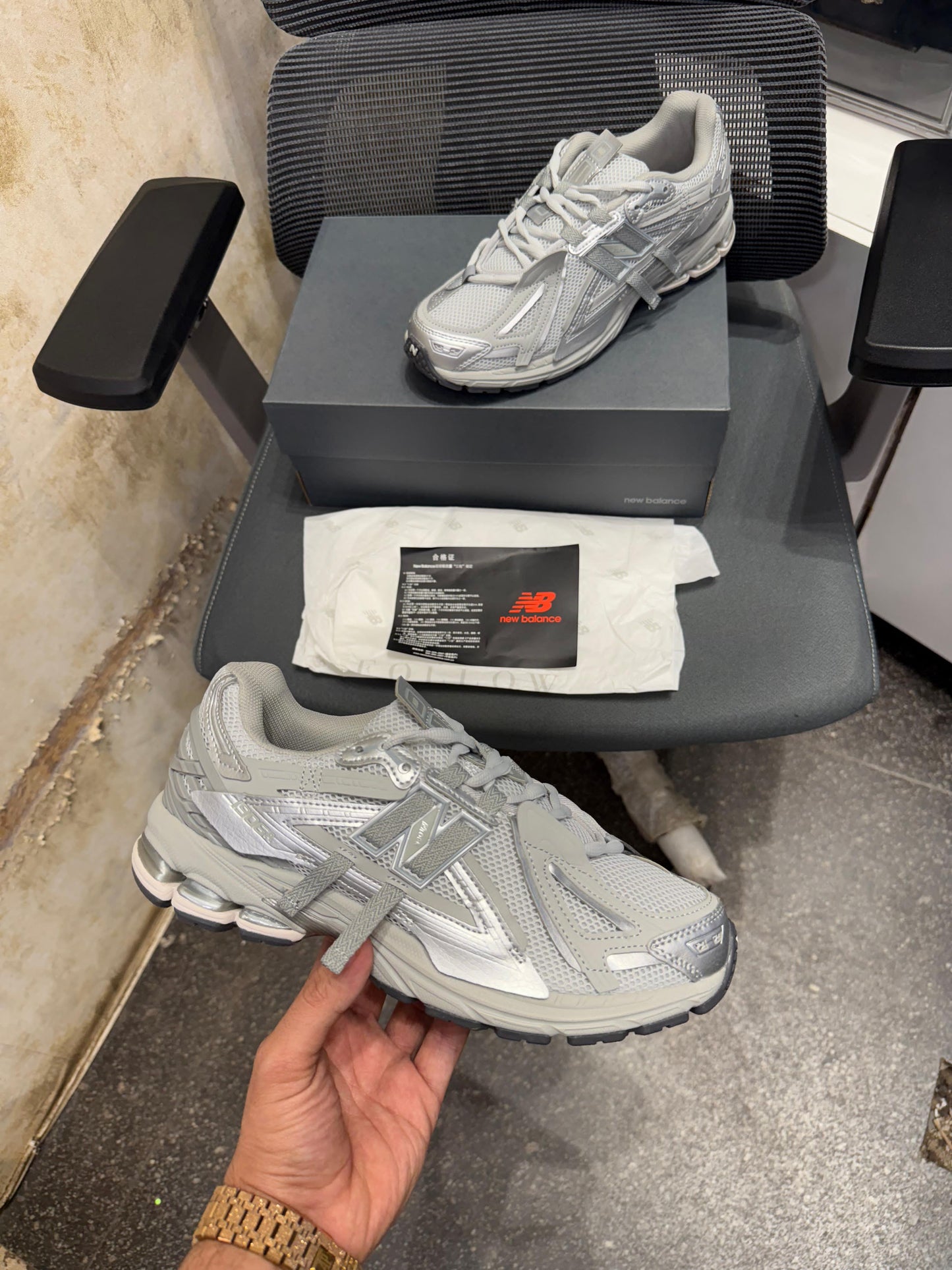 New balance m1906 ag concrete silver metallic