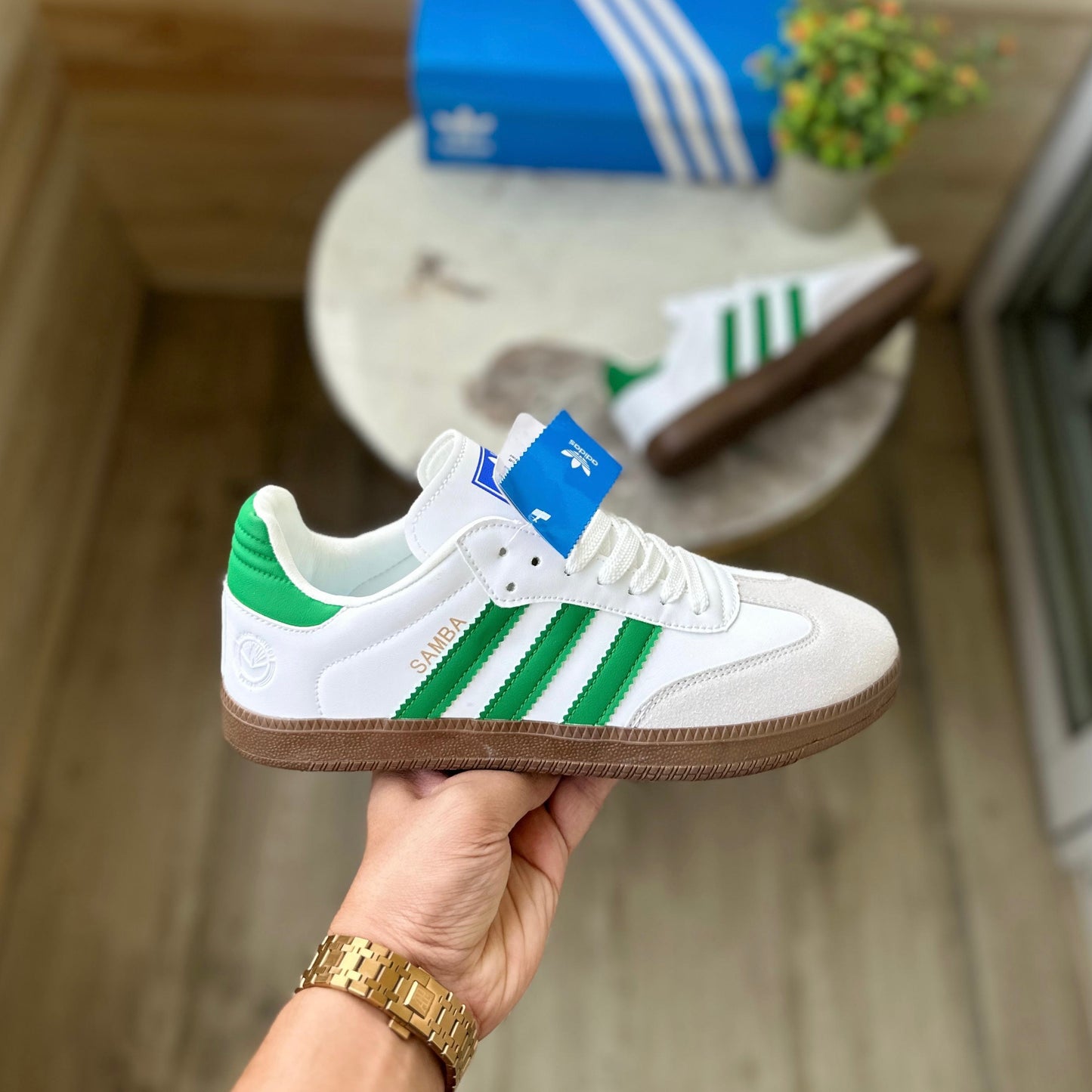 ADIDAS ORGINALS SAMBA WHITE GREEN