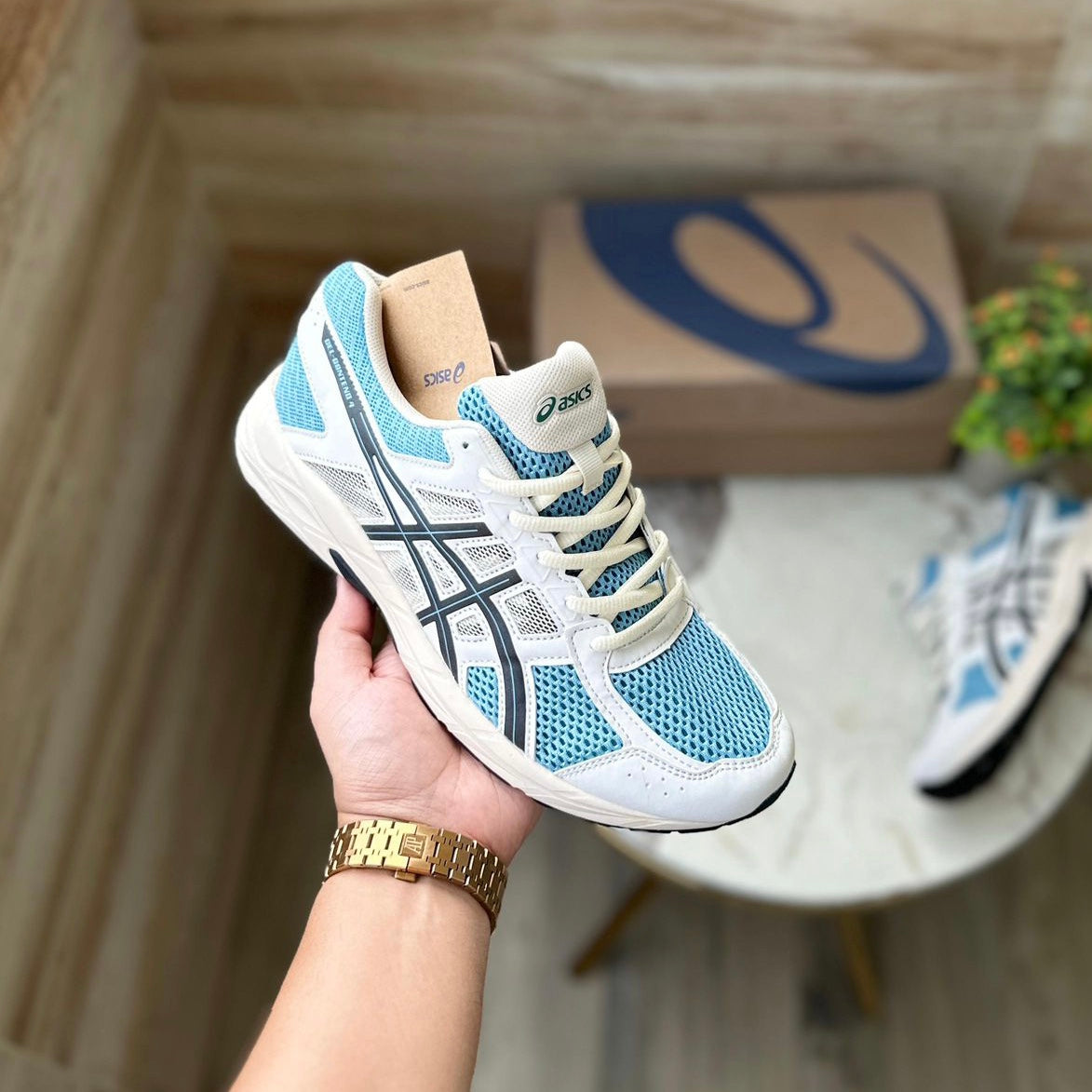 Asics gel contend 4 white navy