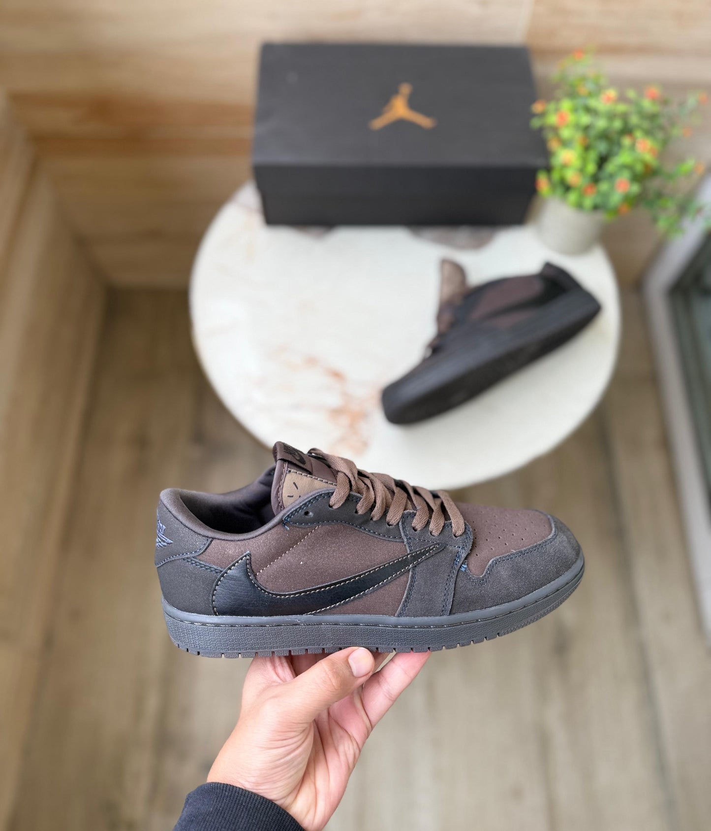 Air Jordan x traviss scott 1 low og sp velvet brown