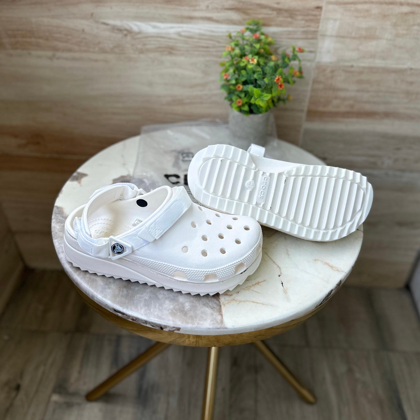 CROCS CLASSIC HIKER CLOGS TRIPPLE WHITE