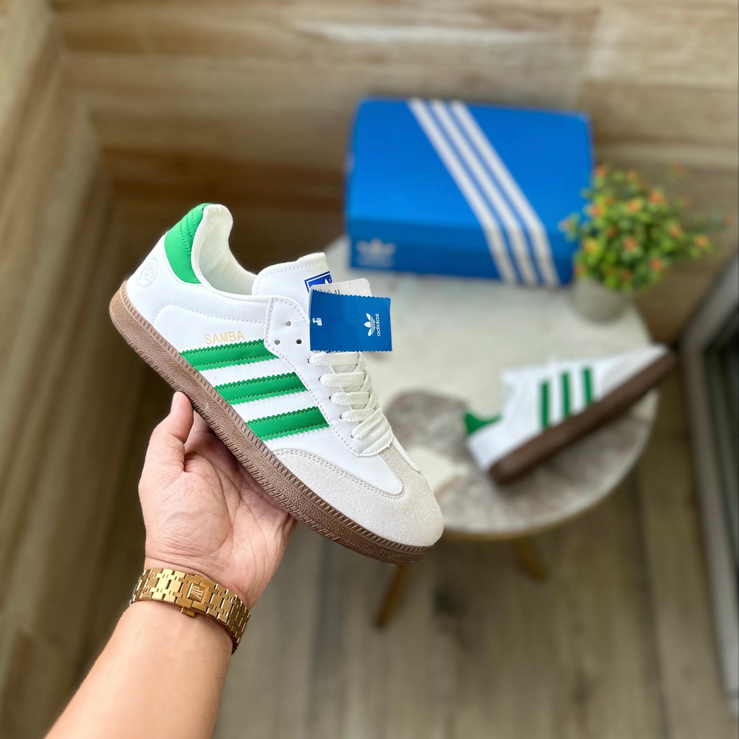 ADIDAS ORGINALS SAMBA WHITE GREEN