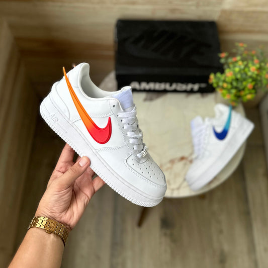 NIKE AIRFORCE AMBUSH WHITE BLUE ORANGE