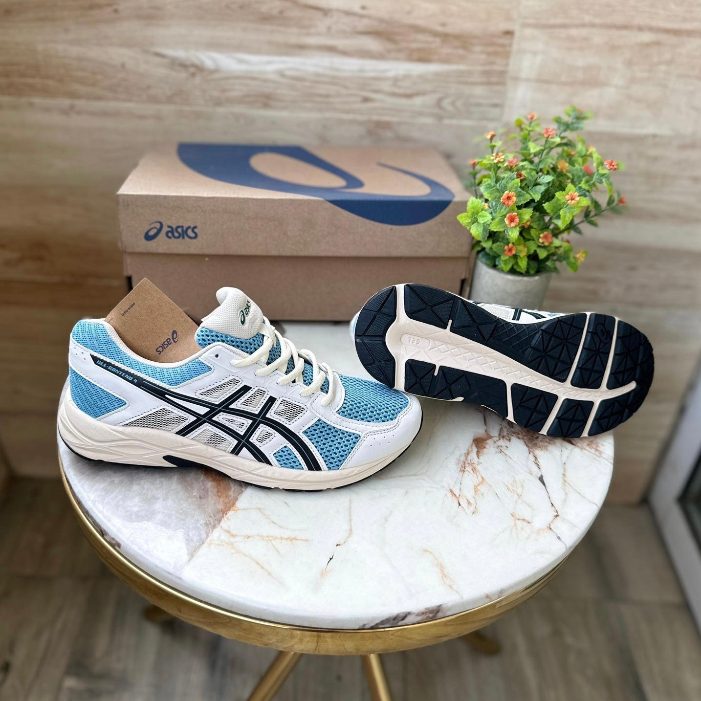 Asics gel contend 4 white navy