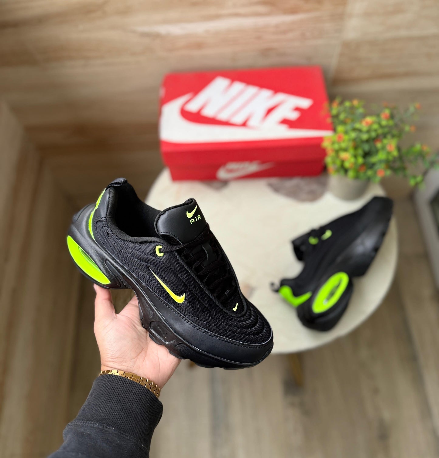 Nike airmax portal trainers black green