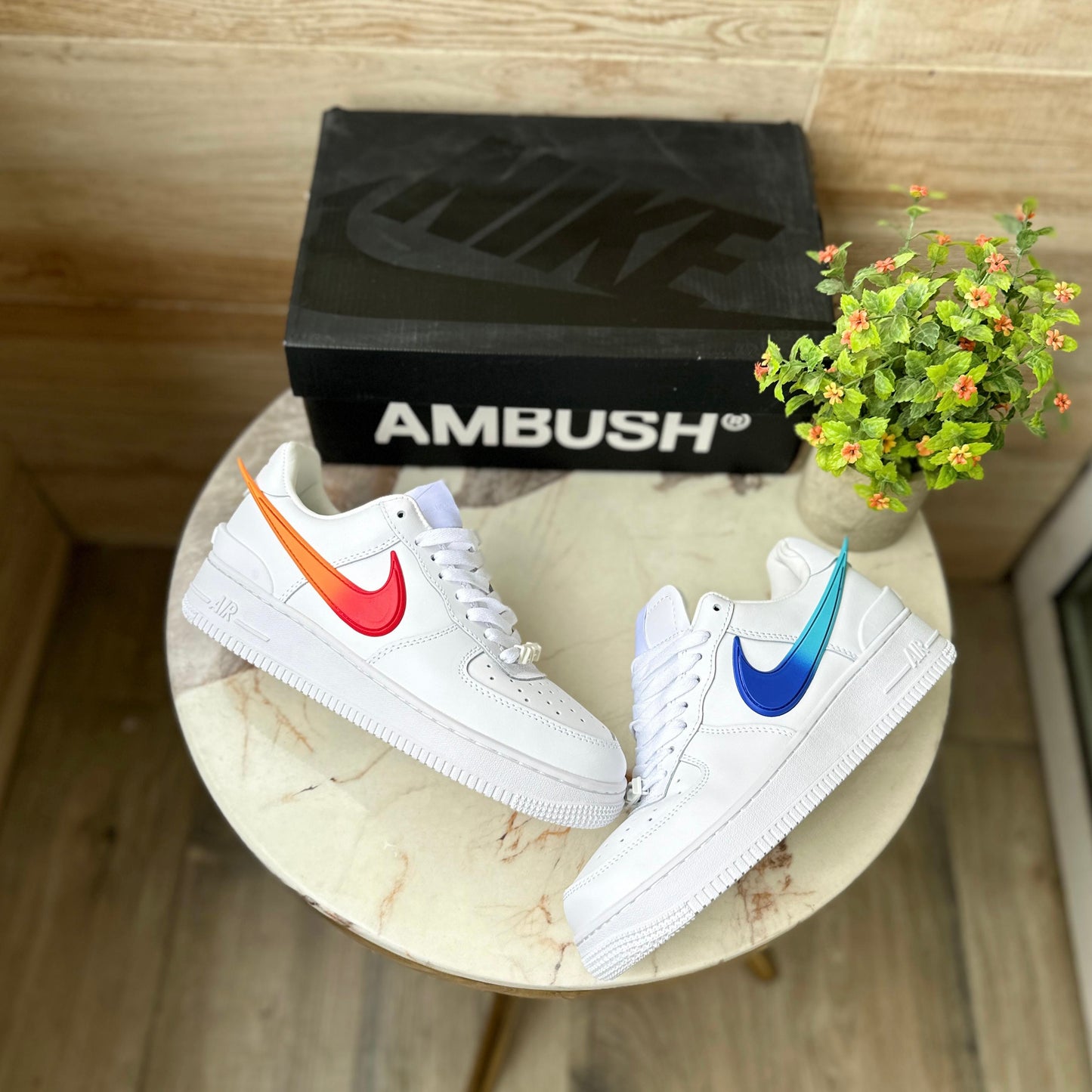 NIKE AIRFORCE AMBUSH WHITE BLUE ORANGE