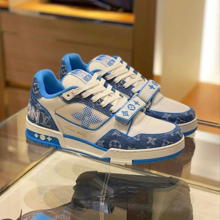 LOUIS VUITTON TRAINER STRIP BLUE