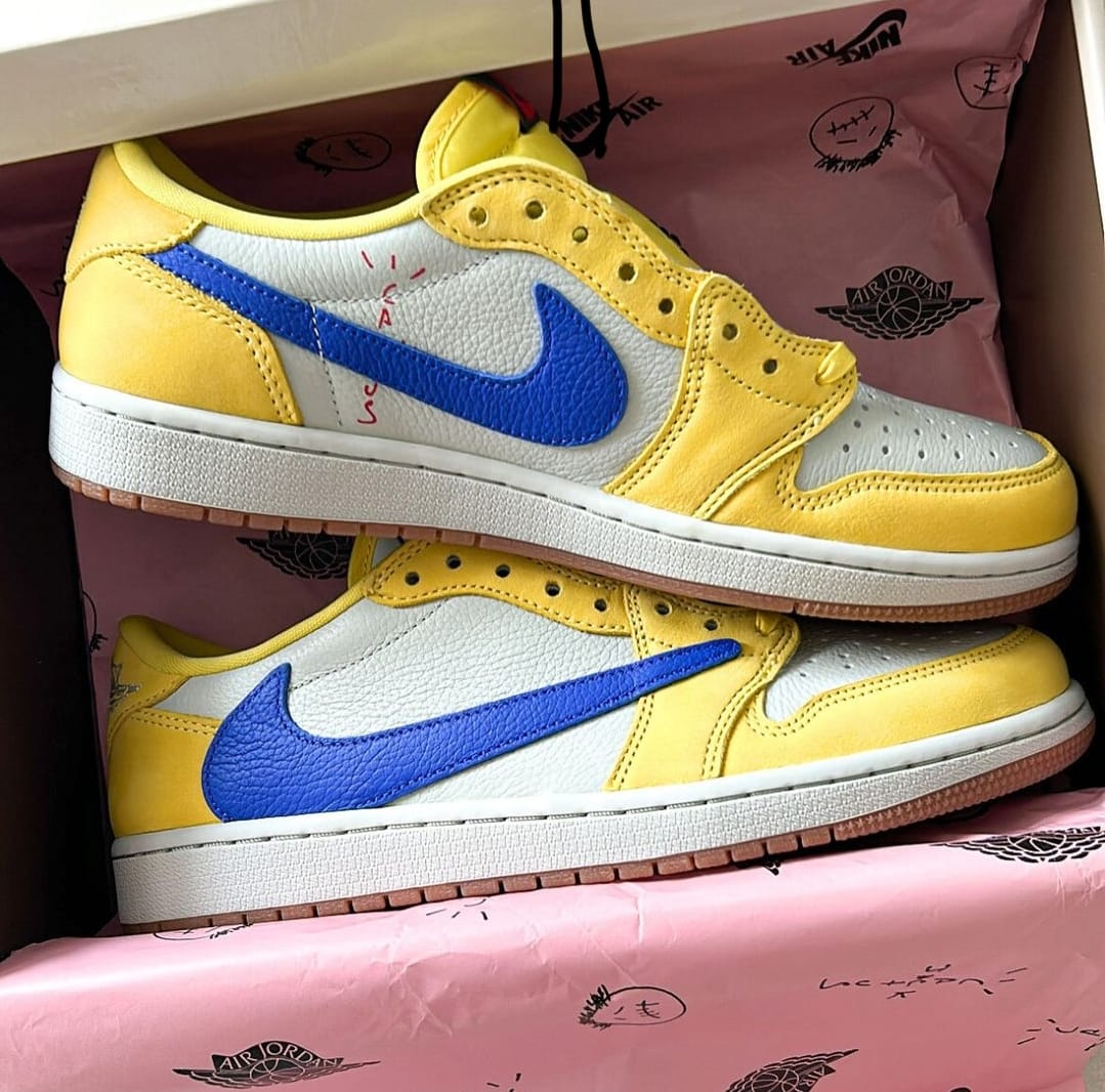 Travis scott x air jordan 1 low og canary yellow semi ua