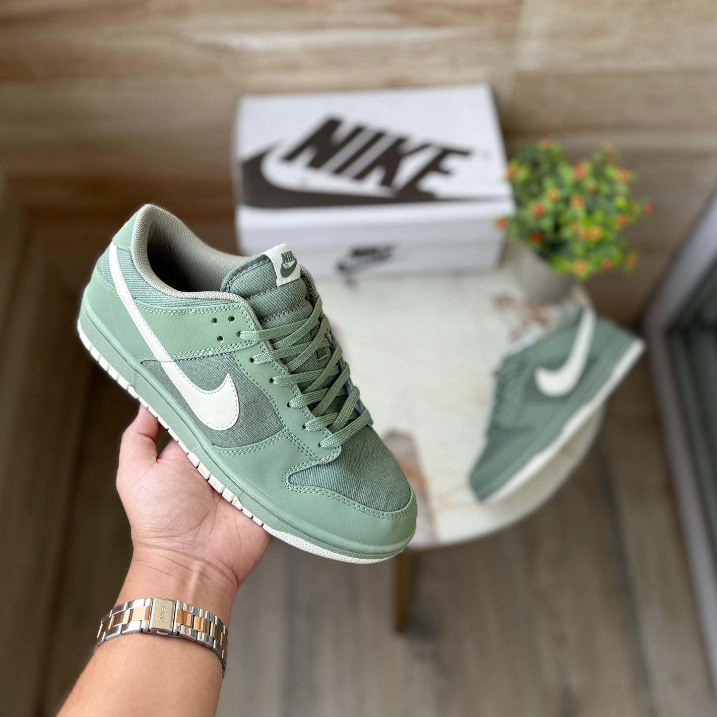 nike sb dunk oil aura green
