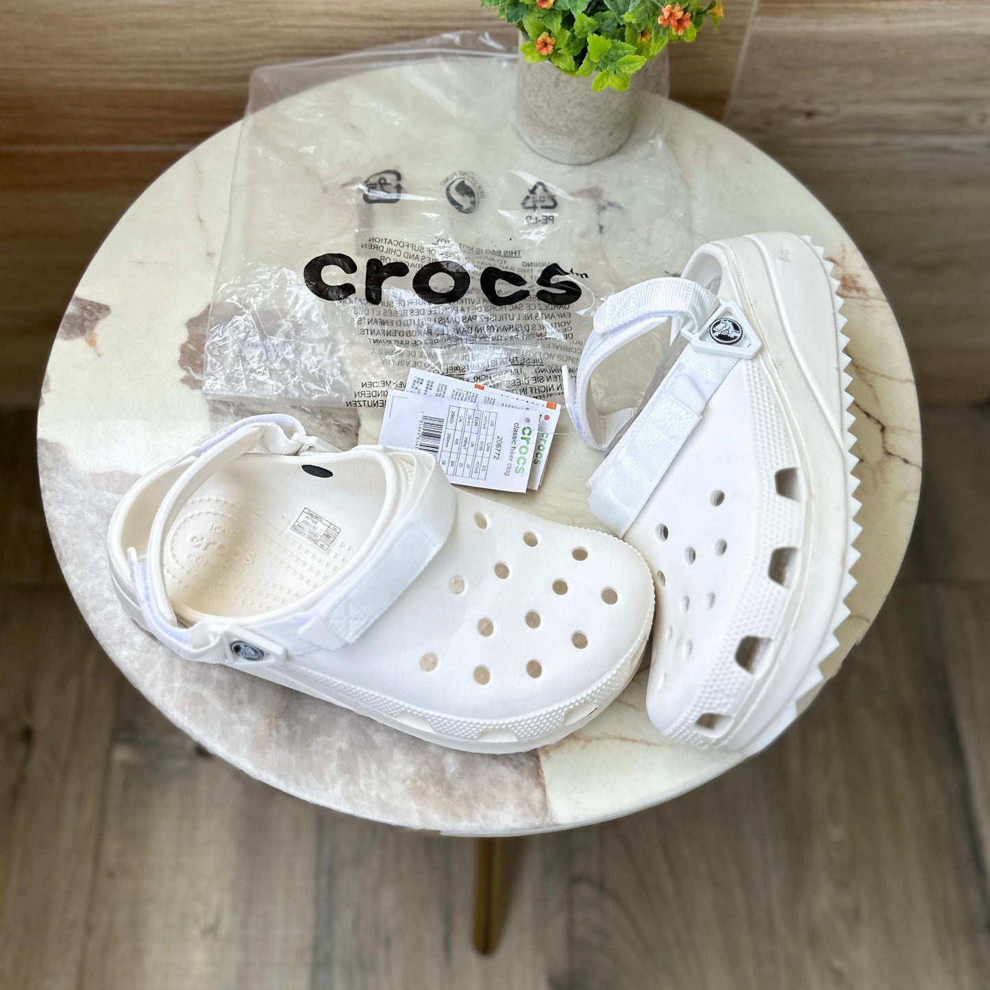 CROCS CLASSIC HIKER CLOGS TRIPPLE WHITE