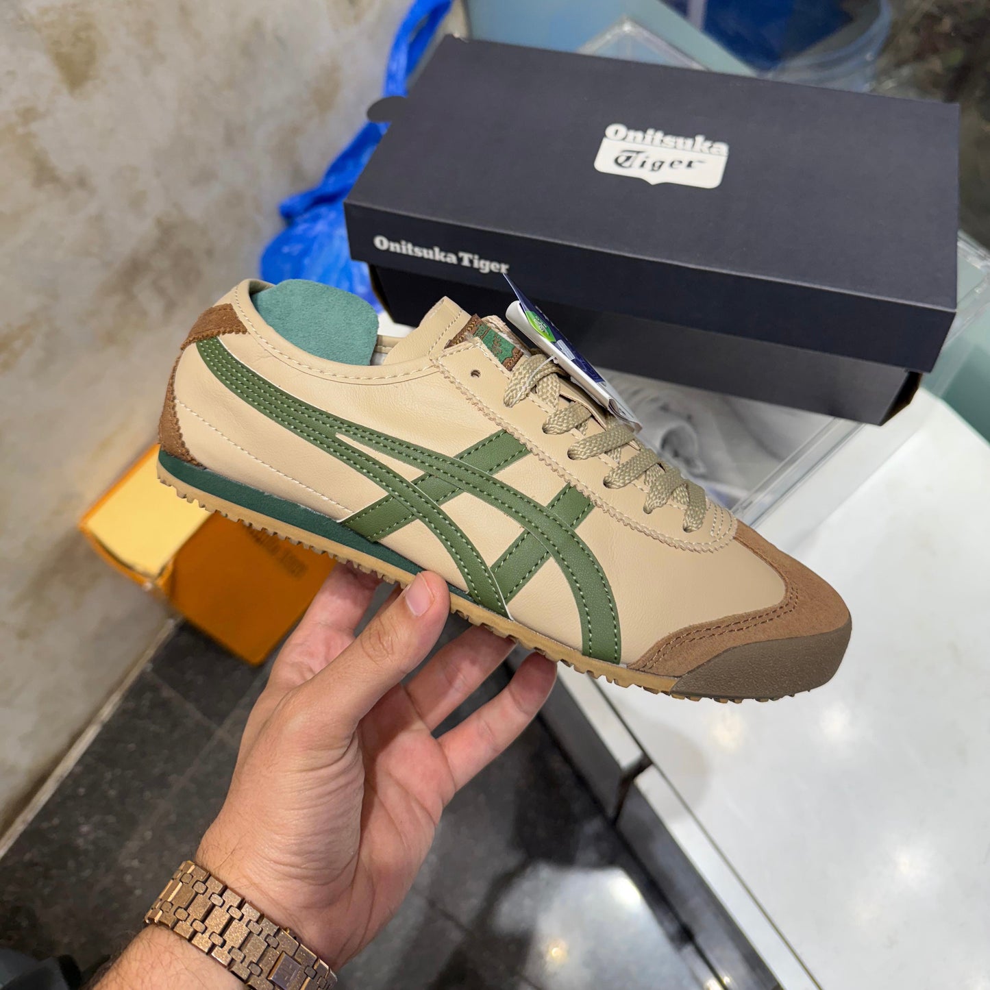 ONITSUKA MEXICO TIGER 66 BEIGE GRASS GREEN