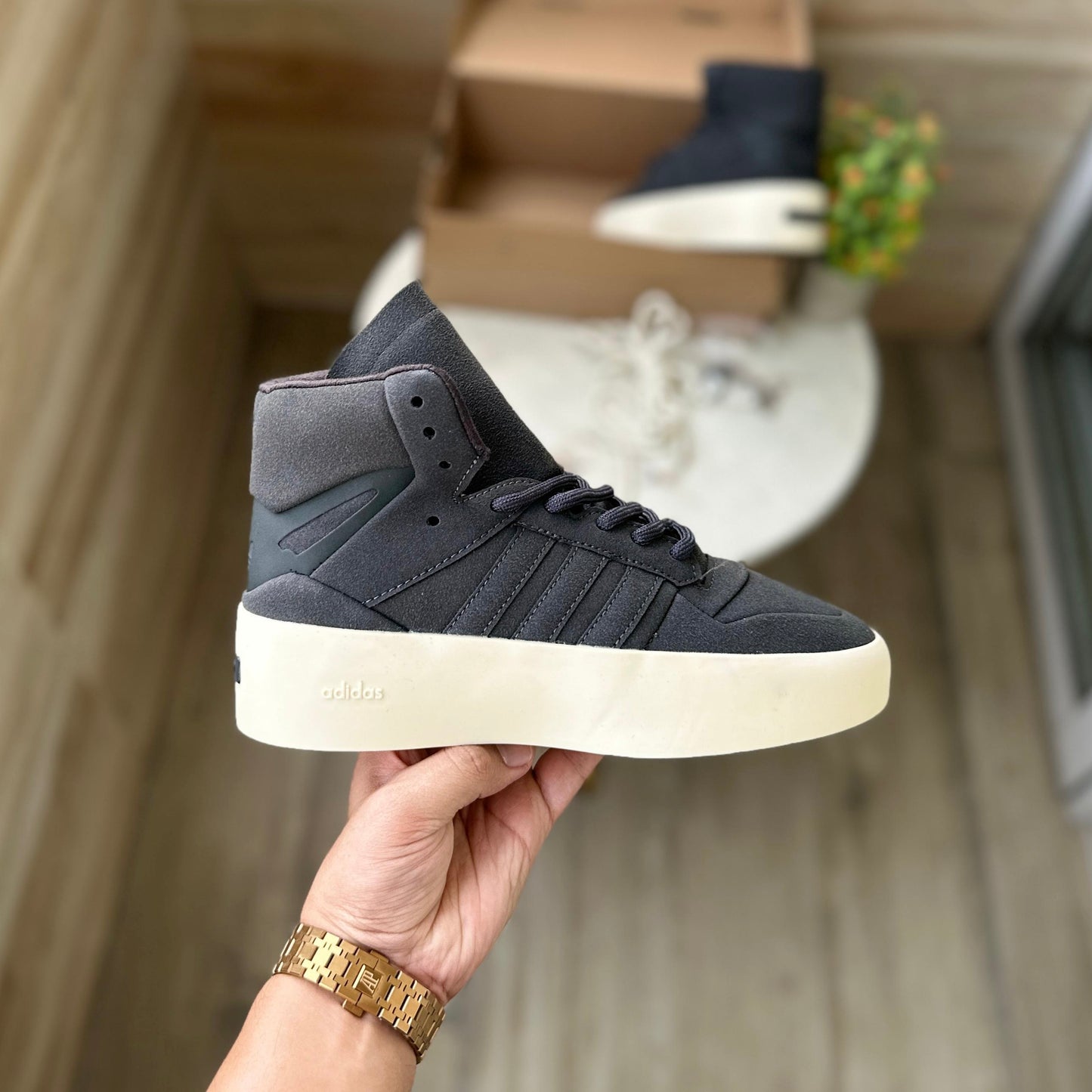 ADIDAS FEAR OF GOD MID BLACK WHITE