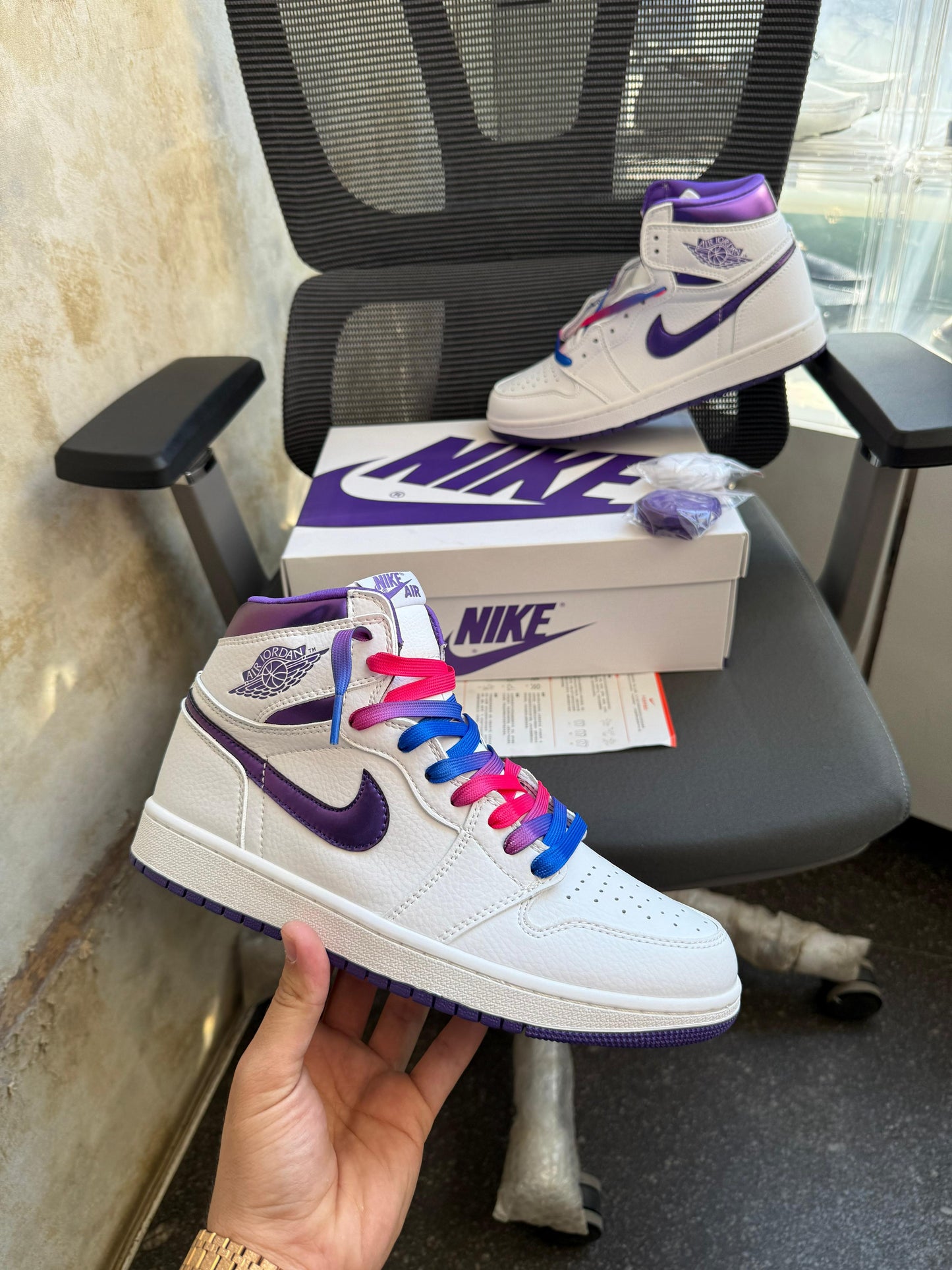 Nike air jordan 1 og metallic court purple