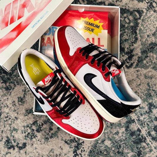 NIKE AIR JORDAN ONE LOW OG X TROPHY ROOM SAIL AND VARSITY