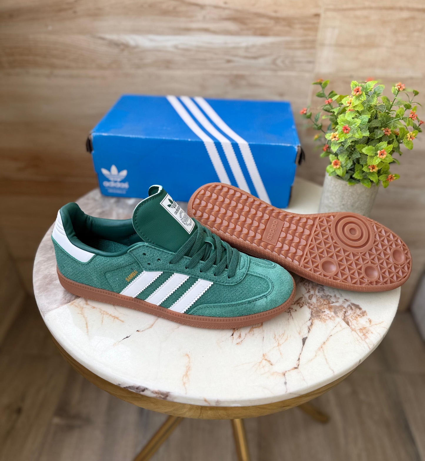 Adidas orginals samba dot court green