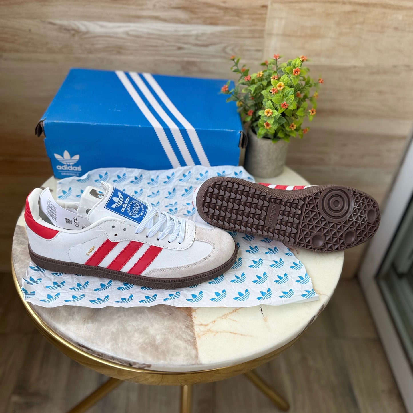 ADIDAS ORGINALS SAMBA WHITE RED