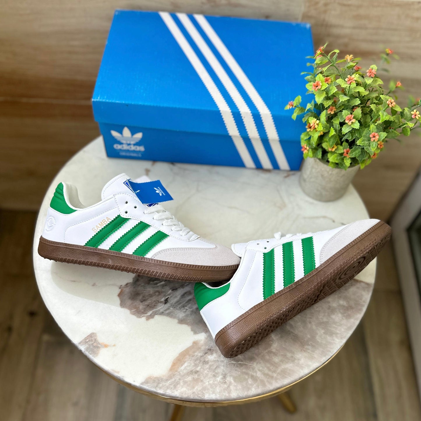 ADIDAS ORGINALS SAMBA WHITE GREEN