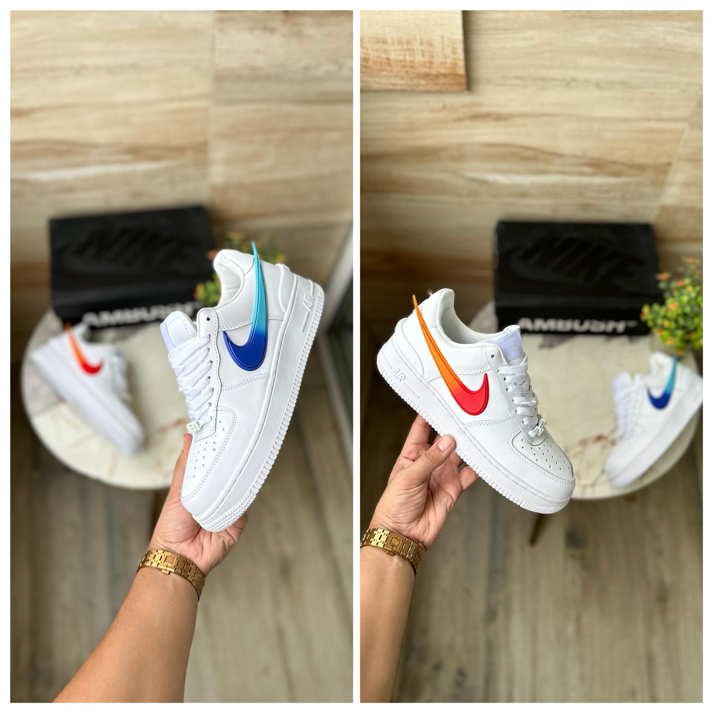 NIKE AIRFORCE AMBUSH WHITE BLUE ORANGE