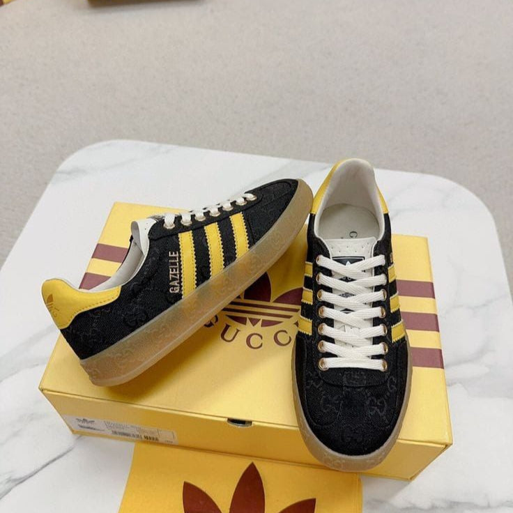Adidas x gucci gazelle black yellow