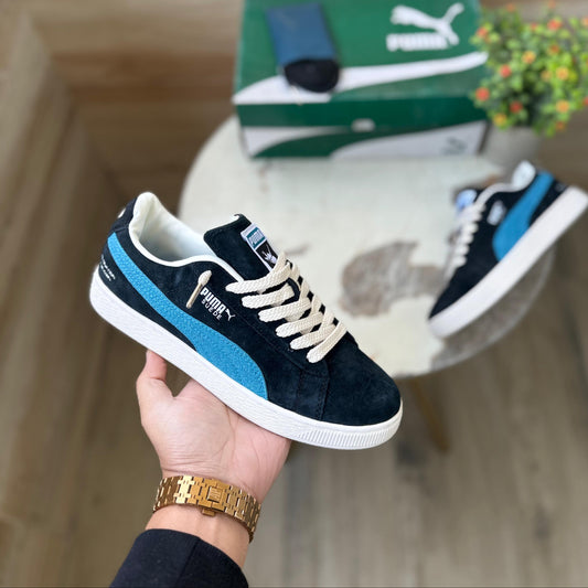 Puma classic suede black blue