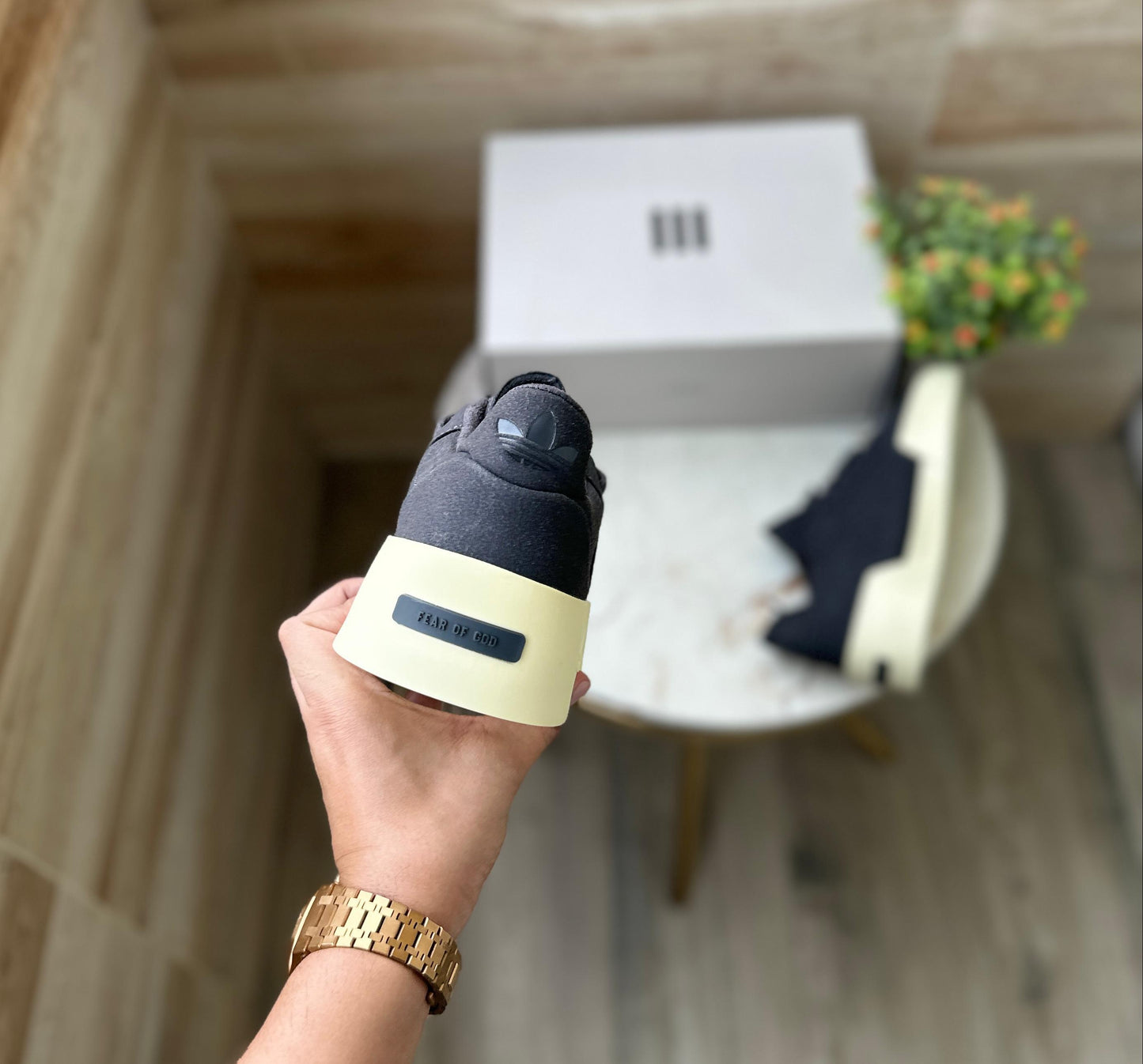 Adidas fear of god low black white